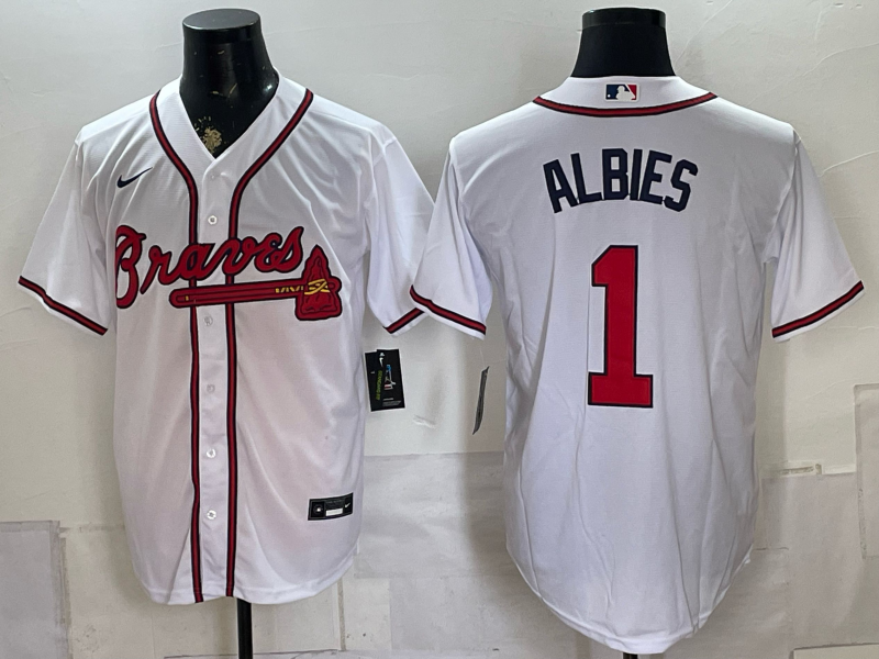 Men 2026 Atlanta Braves #1 Albies white Game Nike MLB Jersey 0805002